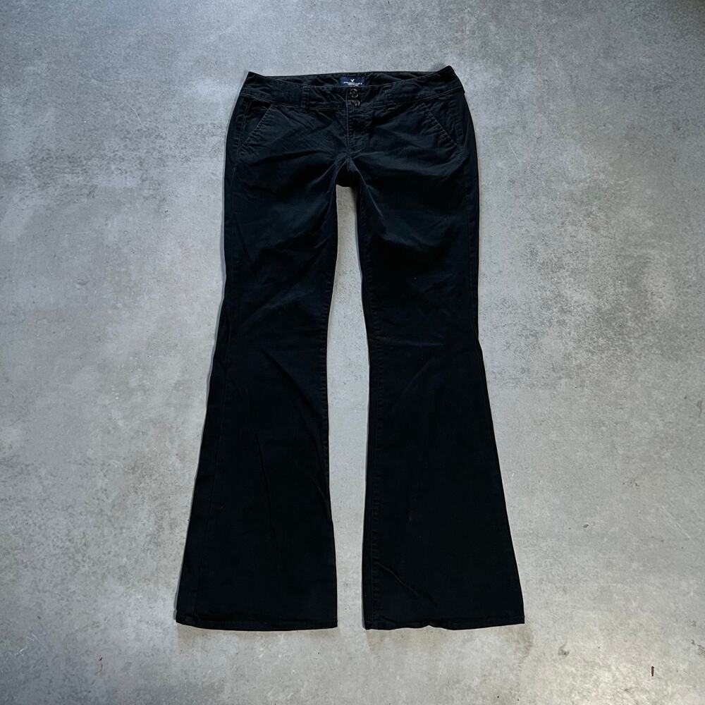 American Eagle Outfitters Flared Low Rise Women's Size 5 Black Pants Bootcut